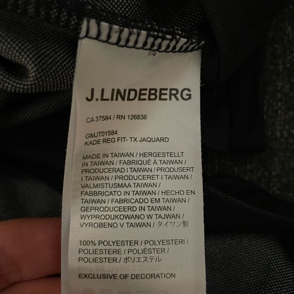 I Lindeberg Kade TX Jacquard Black and Gray Polo Shirt - Picture 8 of 9